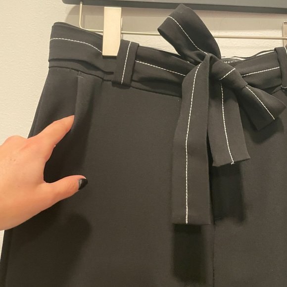 Zara Tie Belt Striped Wide Leg Pants - Picture 4 of 9